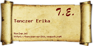 Tenczer Erika névjegykártya
